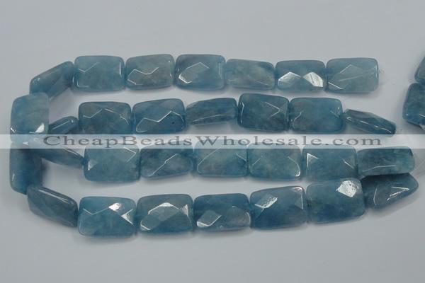 CEQ235 15.5 inches 18*25mm faceted rectangle blue sponge quartz beads