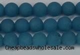 CEQ266 15.5 inches 6mm round matte blue sponge quartz beads