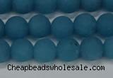 CEQ267 15.5 inches 8mm round matte blue sponge quartz beads