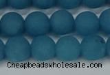 CEQ268 15.5 inches 10mm round matte blue sponge quartz beads