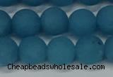 CEQ269 15.5 inches 12mm round matte blue sponge quartz beads