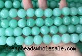 CEQ314 15.5 inches 12mm faceted round green sponge quartz beads