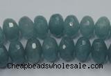 CEQ34 15.5 inches 6*10mm faceted rondelle blue sponge quartz beads