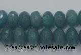 CEQ35 15.5 inches 8*12mm faceted rondelle blue sponge quartz beads