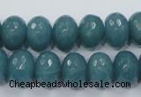 CEQ36 15.5 inches 10*14mm faceted rondelle blue sponge quartz beads