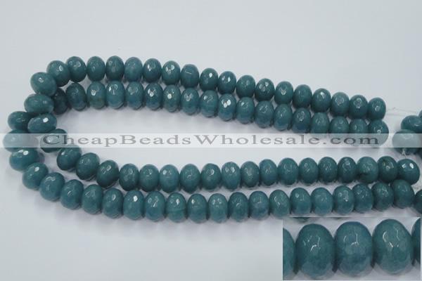 CEQ36 15.5 inches 10*14mm faceted rondelle blue sponge quartz beads