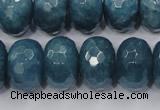 CEQ38 15.5 inches 13*18mm faceted rondelle blue sponge quartz beads