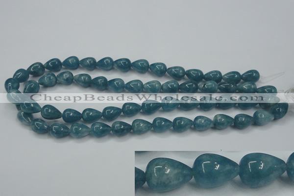 CEQ45 15.5 inches 10*14mm teardrop blue sponge quartz beads