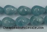 CEQ46 15.5 inches 12*16mm teardrop blue sponge quartz beads