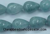 CEQ47 15.5 inches 13*18mm teardrop blue sponge quartz beads