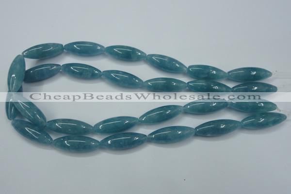 CEQ67 15.5 inches 10*30mm rice blue sponge quartz beads