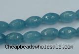 CEQ71 15.5 inches 8*12mm faceted rice blue sponge quartz beads