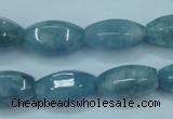 CEQ80 15.5 inches 10*20mm faceted rice blue sponge quartz beads