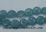 CEQ92 15.5 inches 10mm flat round blue sponge quartz beads