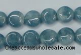 CEQ93 15.5 inches 12mm flat round blue sponge quartz beads