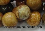 CFA34 15.5 inches 20mm round yellow chrysanthemum agate beads