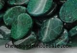 CFA72 15.5 inches 15*20mm twisted oval green chrysanthemum agate beads