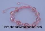 CFB520 12mm faceted round crystal beads adjustable bracelet wholesale