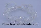 CFB580 8*10mm faceted rondelle crystal beads adjustable bracelet