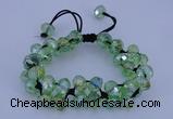 CFB581 8*10mm faceted rondelle crystal beads adjustable bracelet