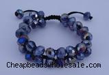 CFB586 8*10mm faceted rondelle crystal beads adjustable bracelet