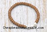 CFB740 faceted rondelle wooden jasper & potato white freshwater pearl stretchy bracelet