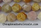 CFC237 15.5 inches 8mm faceted nuggets fossil coral beads