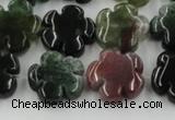 CFG1001 15.5 inches 16mm carved flower Indian Agate beads