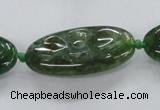 CFG1137 15.5 inches 20*40mm carved oval agate gemstone beads