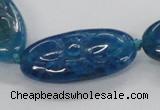 CFG1138 15.5 inches 20*40mm carved oval agate gemstone beads