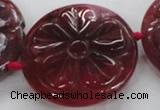 CFG1160 15.5 inches 45mm carved flower agate gemstone beads