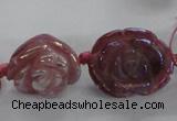 CFG1165 15.5 inches 25mm carved flower plated agate gemstone beads