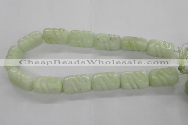 CFG1185 15.5 inches 20*30mm carved rectangle New jade beads