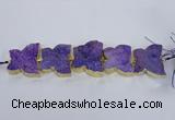 CFG1192 7.5 inches 40*45mm - 45*55mm butterfly druzy agate beads