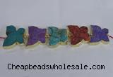 CFG1197 7.5 inches 40*45mm - 45*55mm butterfly druzy agate beads