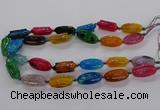 CFG1228 15.5 inches 15*30mm carved oval agate gemstone beads