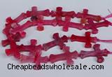 CFG1233 15.5 inches 32*45mm - 35*48mm cross dragon veins agate beads