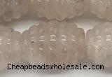 CFG1504 15.5 inches 15*20mm carved rice pink quartz beads