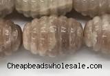 CFG1507 15.5 inches 15*20mm carved rice moonstone beads