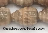 CFG1518 15.5 inches 15*20mm carved teardrop moonstone beads