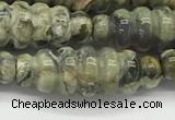 CFG1544 15.5 inches 10*30mm carved rice rhyolite gemstone beads