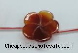 CFG19 15.5 inches 24mm carved flower natural red agate beads