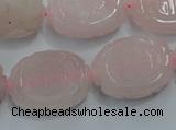 CFG206 15.5 inches 18*25mm carved oval rose quartz gemstone beads