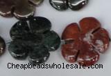 CFG220 15.5 inches 24mm carved flower Indian agate beads