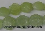 CFG233 15.5 inches 16mm carved flower New jade gemstone beads