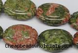 CFG248 15.5 inches 18*25mm carved oval unakite gemstone beads