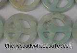 CFG265 15.5 inches 25mm carved coin amazonite gemstone beads