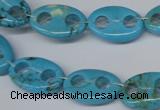 CFG291 15.5 inches 12*18mm carved oval turquoise beads