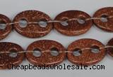 CFG295 15.5 inches 15*20mm carved oval goldstone beads