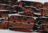 CFG337 15.5 inches 20*30mm carved rectangle mahogany obsidian beads